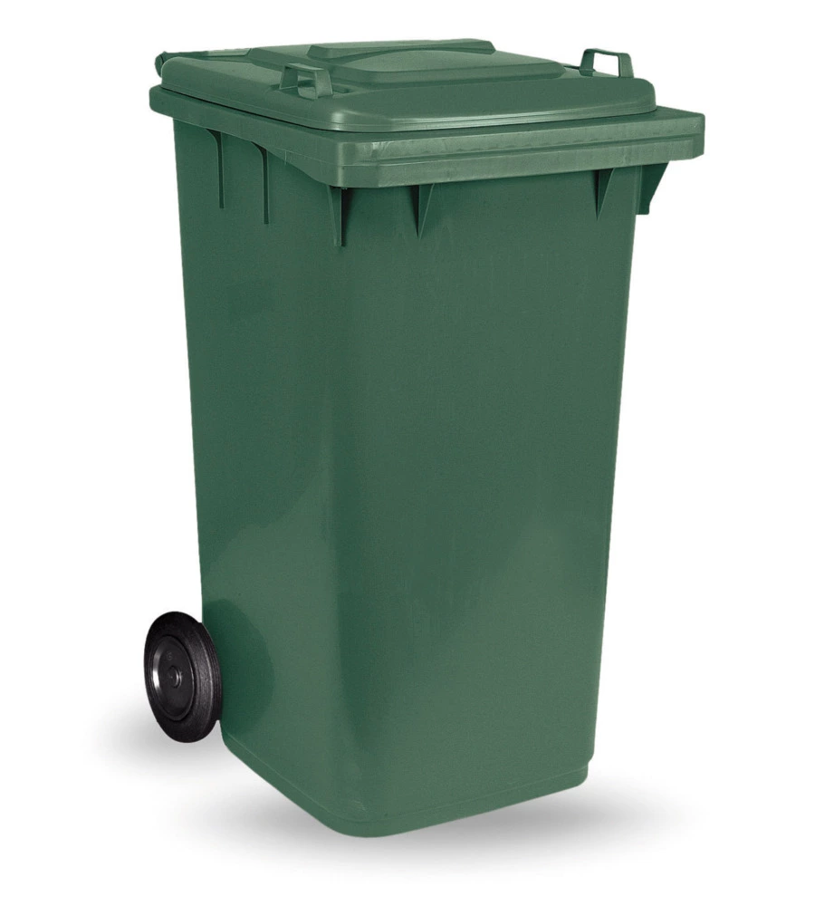 BIDONE PATTUMIERA PROFESSIONALE PER RIFIUTI CON RUOTE E CAPIENZA DA 120 LITRI, 55X49X94 CM